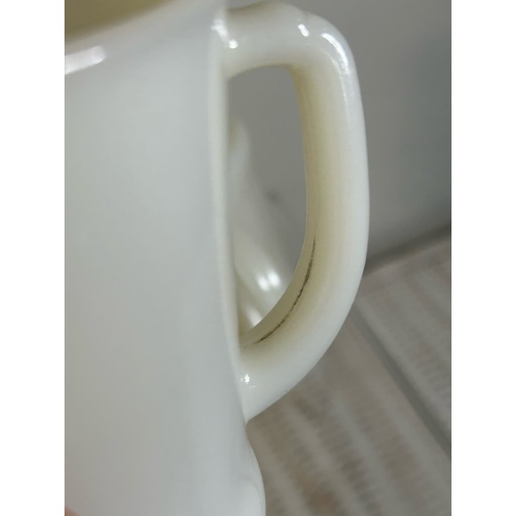 2 Vintage Fire King Ivory Off White Coffee Mug Cup D-Handle Oven Ware - Picture 6 of 12